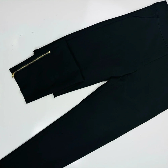 Trina Turk Black Straight Leg Pants Exposed Gold Zipper Size 4‎ - Picture 3 of 11